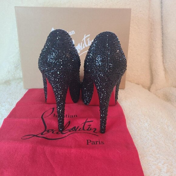 Christian Louboutin Hyper Prive Black Very Riche Strass - Picture 5 of 14